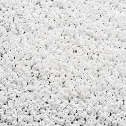 (121) Opaque Luster White Toho perles de rocaille rondes, perles de rocaille japonais, (121) blanc lustré opaque, 11/0, 2.2mm, Trou: 0.8mm, à propos 1110pcs / bouteille, 10 g / bouteille