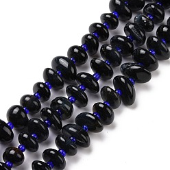 Tiger Eye Natural BlueTiger Eye Beads Strands, Chip, Dyed & Heated, 5~18x3~9x2~5mm, Hole: 1mm, about 67~69pcs/strand, 15.55''(39.5~40cm)