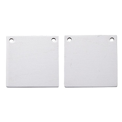 Stainless Steel Color 201 Stainless Steel Pendants, Manual Polishing, Square, Stainless Steel Color, 16x16x1mm, Hole: 1mm