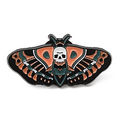 Insects Halloween Theme Moth Enamel Pin, Electrophoresis Black Zinc Alloy Brooch for Backpack Clothes, Insects, 15.5x30.5x1.5mm