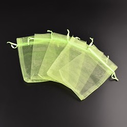 Verde Claro Bolsas de organza, Rectángulo, verde claro, sobre 10 cm de ancho, 15 a largo cm