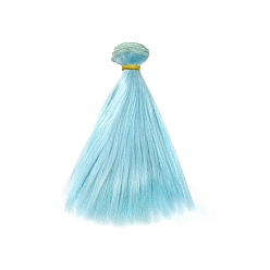 Aqua Cheveux longs et raides en mohair imité poupée perruque cheveux, pour les filles de bricolage accessoires de fabrication de bjd, Aqua, 150~1000mm