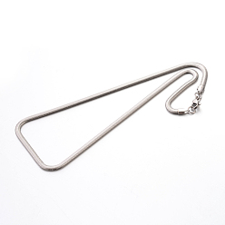 Stainless Steel Color 304 Stainless Steel Snake Chain Necklaces, Stainless Steel Color, 17.7 inch(45cm), 4x2mm