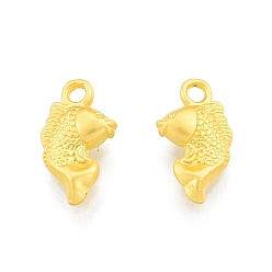 Matte Gold Color Alloy Pendants, Goldfish Charms, Matte Gold Color, 14.5x8.5x3.5mm, Hole: 1.6mm