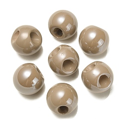 Tan Opaque Acrylic Beads, Round Ball Bead, Top Drilled, Tan, 19x19x19mm, Hole: 3mm