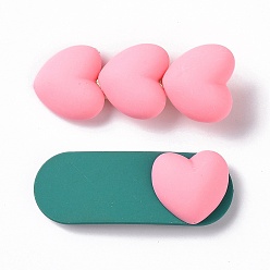Pink Pinzas para el cabello de cocodrilo hierro, accesorios para el cabello de corazón de resina, rosa, 64.5x25x20 mm, 2 unidades / tarjeta
