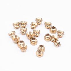 Raw(Unplated) Brass Bead Caps, Nickel Free, Apetalous, Raw(Unplated), 4x3mm, Hole: 1.5mm
