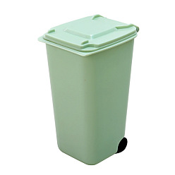 Verdemar Oscuro Mini cubo de basura en forma de bolígrafo y portalápices multifunción de plástico, organizador de papeleria de escritorio, verde mar oscuro, 100x80x155 mm