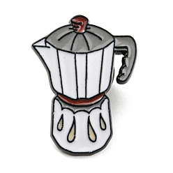 Furniture & Appliances Coffee Theme Enamel Pins, Black Alloy Brooches for Backpack Clothes, Expresso Maker, 25.5x19x1.5mm