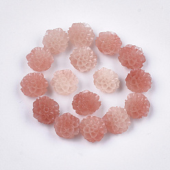 Salmon Foncé Perles de corail synthétiques, teint, fleur de lotus, saumon noir, 10x11x6.5mm, Trou: 1.2mm