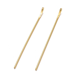 Golden Brass Hair Stick Findings, U Shaped, Golden, 167x4x3mm, Hole: 1.4mm and 1.6mm