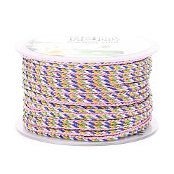 Pink Multi-Color Decorative Nylon Twisted Cord, Nylon Rope String, for Home Decoration, Embellish Costumes, Bag Drawstrings, Pink, 2mm, about 25.1 yards(23m)/roll