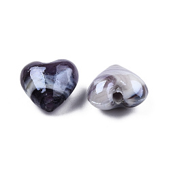Pourpre Moyen Perles lampwork, perles au chalumeau, faits à la main, nacré, support violet, 16x16x8.5mm, Trou: 1.4mm