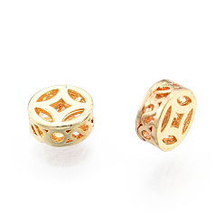 Real 18K Gold Plated Brass Beads, Nickel Free, Copper Cash, Real 18K Gold Plated, 6x2.5mm, Hole: 1.2mm