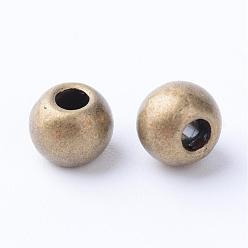 Antique Bronze Tibetan Style Alloy Spacer Beads, Round, Cadmium Free & Nickel Free & Lead Free, Antique Bronze, 6x5mm, Hole: 2mm, about 1920pcs/1000g