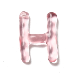 Letter H Colgantes de alfabeto de resina transparente, encantos de la letra, letter.h, 41~45x33~52.5x8 mm, agujero: 3.5 mm