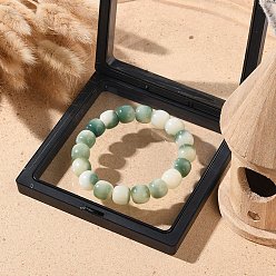 Cyan Foncé Bracelet extensible en perles de bois de bodhi pour femme, dark cyan, diamètre intérieur: 2-3/8 pouce (6 cm), 1 pc / set