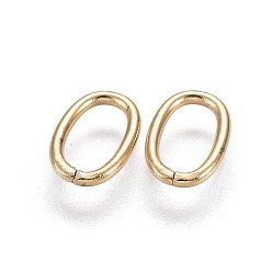 Golden 304 Stainless Steel Open Jump Rings, Oval, Golden, 10x6.5x1.1mm