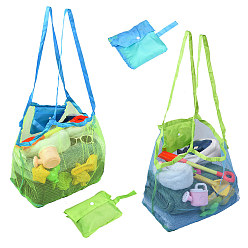 Mixed Color 2Pcs 2 Colors Portable Nylon Mesh Grocery Bags, for School Travel Daily Beach Bags Fits, Mixed Color, 78cm, 1pc/color