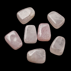 Quartz Rose Naturel a augmenté perles de quartz, la moitié foré, trapèze, 19.5~20x14.5~15x9~10.5mm, Trou: 1.4~1.5mm