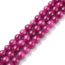 Indigo Natural Mashan Jade Round Beads Strands, Dyed, Indigo, 10mm, Hole: 1mm, about 41pcs/strand, 15.7 inch