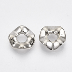 Platinum CCB Plastic Beads, Ring, Platinum, 13x13x3mm, Hole: 4.5mm, about 1740pcs/500g