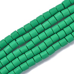 Средний Морско-зеленый Нити из полимерных глин, колонка, средний морской зеленый, 5~7x6 мм, отверстие : 1.5~2 мм, около 61~69 шт / нитка, 15.74 дюйм