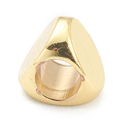 Настоящее золото 18K Spacer бисер латунные, треугольные, реальный 18 k позолоченный, 5x5.5x4 мм, отверстие : 2.5 мм