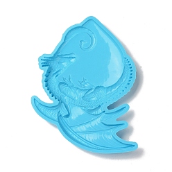 Deep Sky Blue DIY Dragon Wrapping Heart Silicone Molds, Resin Casting Molds, Fondant Molds, for Candy, Chocolate, UV Resin, Epoxy Resin Craft Making, Deep Sky Blue, 200x147x21.5mm