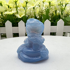 Opalite Opalite Carved Snake Figurines, for Home Office Desktop Feng Shui Ornament, 30~40mm