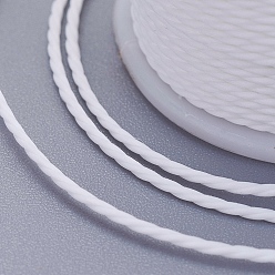 Blanc Cordon rond en polyester ciré, cordon ciré taiwan, cordon torsadé, blanc, 1mm, environ 12.02 yards (11m)/rouleau
