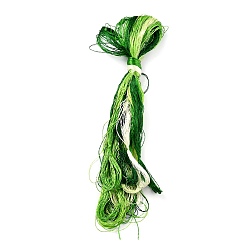 Verde Hilos de bordar de seda real, cadena de pulseras de amistad, 8 colores, degradado de color, verde, 1 mm, 20 m / paquete, 8 paquetes / set