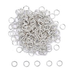 Plata Anillos partidos de latón, anillos de salto de doble bucle, sin níquel, el color plateado de plata, 5x1.2 mm, sobre 3.8 mm de diámetro interior
