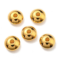 Real 24K Gold Plated 202 Stainless Steel Beads, Disc, Real 24K Gold Plated, 8x4mm, Hole: 1.8mm
