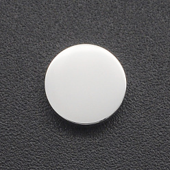 Color de Acero Inoxidable 201 encantos de acero inoxidable, para hacer collares sencillos, estampar etiqueta en blanco, Corte con laser, plano y redondo, color acero inoxidable, 7.5x3 mm, agujero: 1.8 mm