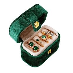 Dark Green Velvet Ring Box, Jewelry Organizer, Rectangle, Dark Green, 6.5x3.9x5cm