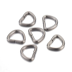 Stainless Steel Color 304 Stainless Steel D Rings, Buckle Clasps, For Webbing, Strapping Bags, Garment Accessories, Stainless Steel Color, 9x11x1.5mm, Inner Size: 6x8mm