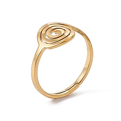 Chapado en Oro Real 18K Chapado de iones (ip) 201 anillo ajustable de vórtice de acero inoxidable para mujer, real 18 k chapado en oro, tamaño de EE. UU. 6 1/2 (16.9 mm)