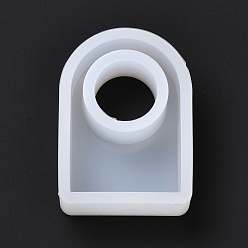 White DIY Silicone Molds, for Ring Making, Resin Casting Pendant Molds, For UV Resin, Epoxy Resin Molds Making, White, 43x32x14mm, Inner Diameter: 16mm