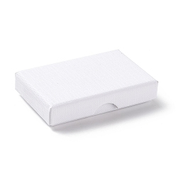 Blanco Cajas para collares de papel con tapete de esponja, Rectángulo, blanco, 8x5x1.7 cm, diámetro interior: 7.2x4.3x1 cm