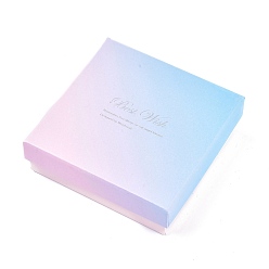 Pink Cajas de pulsera de cartón del mejor deseo, con esponja negra, para embalaje de regalo de joyería, plaza, rosa, 9x9x2.8 cm