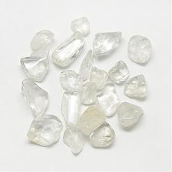 Хрусталь Природный кристалл кварца бусины, бусины из горного хрусталя, упавший камень, самородки, нет отверстий / незавершенного, 12~25x9~17x3~14 мм