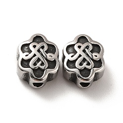 Antique Silver 316 Surgical Stainless Steel Beads, Flower, Antique Silver, 10x8x5mm, Hole: 1.6mm