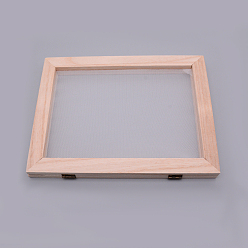 Bois Solide Fabrication de papier en bois, cadre de moule de fabrication de papier, outils d'écran, pour le bricolage en papier, burlywood, 25x19x2.1 cm