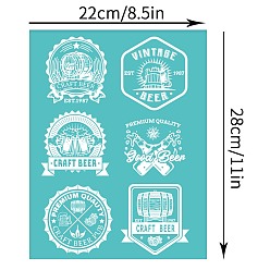 Word Self-Adhesive Silk Screen Printing Stencil, for Painting on Wood, DIY Decoration T-Shirt Fabric, Turquoise, Word, 28x22cm