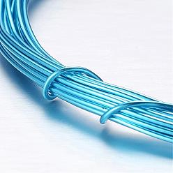 Deep Sky Blue Round Aluminum Craft Wire, for Beading Jewelry Craft Making, Deep Sky Blue, 20 Gauge, 0.8mm, 10m/roll(32.8 Feet/roll)