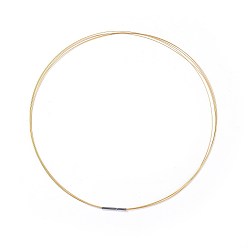 Stainless Steel Color Steel Wire Necklace Making, with Stainless Steel Clasps, Goldenrod, 17.55 inch(44.6cm), 0.3mm