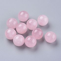 Cuarzo Rosa Natural aumentó de perlas de cuarzo, esfera de piedras preciosas, sin agujero / sin perforar, rondo, 17.5~18 mm