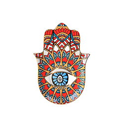 Red Porcelain Jewelry Plates, Hamsa Hand Shape Evil Eye Pattern Tray, Red, 160x115mm