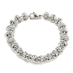 Stainless Steel Color 304 Stainless Steel Rope Chain Bracelet, Stainless Steel Color, 8-1/4 inch(21cm)